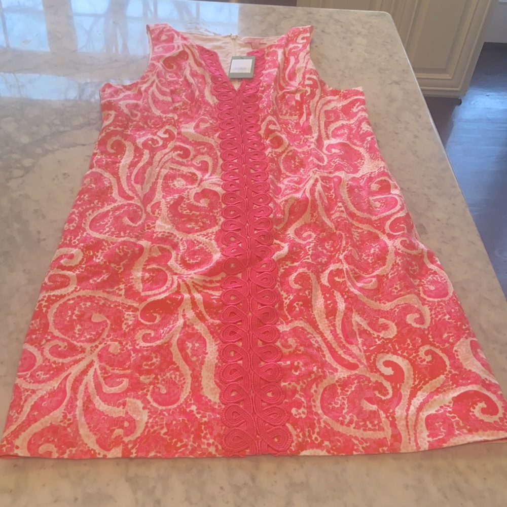 Pink, white & coral Ryder shift Lilly Pulitzer dress size 14 brand new with tags
